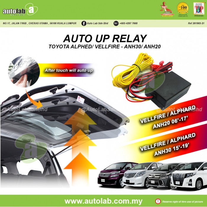 REAR DOOR AUTO UP RELAY - TOYOTA VELLFIRE / ALPHARD (ANH30 15'-19') (ANH20 06'-17')